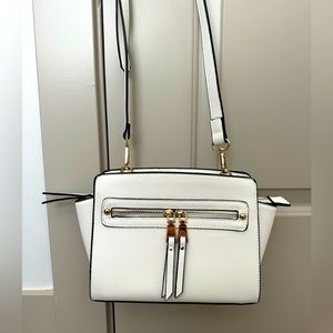 Miztique crossbody bag , white, never used.